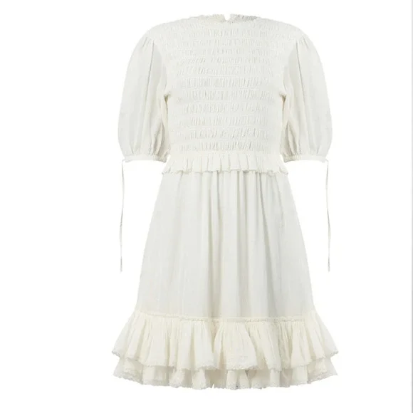 All Saints | Dresses | Nwt All Saints White Cotton Ruffle Jaya Dress White  Dress Us | Poshmark